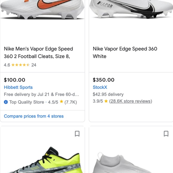 Lot of 2 pair of Nike Cleats 1 Vapor Fastflex SZ13 & 1 Nike Alpha Menace SZ14 - Picture 9 of 14